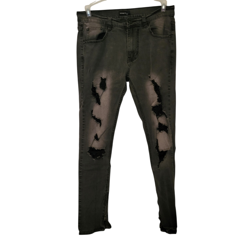 Kayden K Destroyed Jeans Black Sz 32